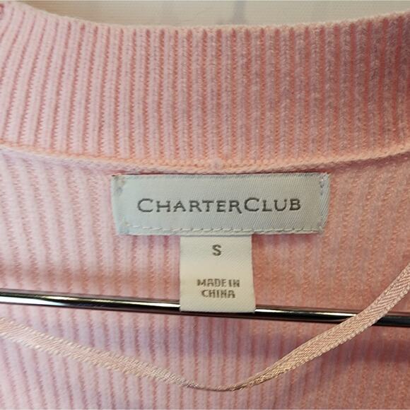 Charter Club Pink Long Sleeve Cardigan Sweater Size S - Picture 3 of 7